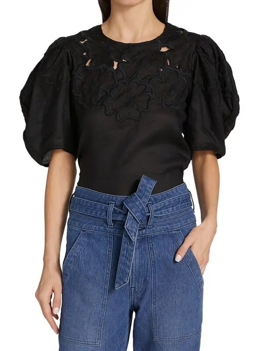 Veronica Beard kamryn floral Embroidered Top size 0